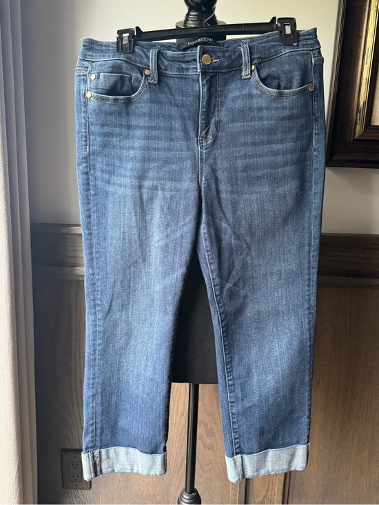 Liverpool Denim - Liverpool Women’s Cropped Jeans in Medium Blue with Cuff